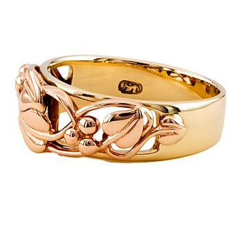 9ct 2-tone gold Clogau Band Ring size P